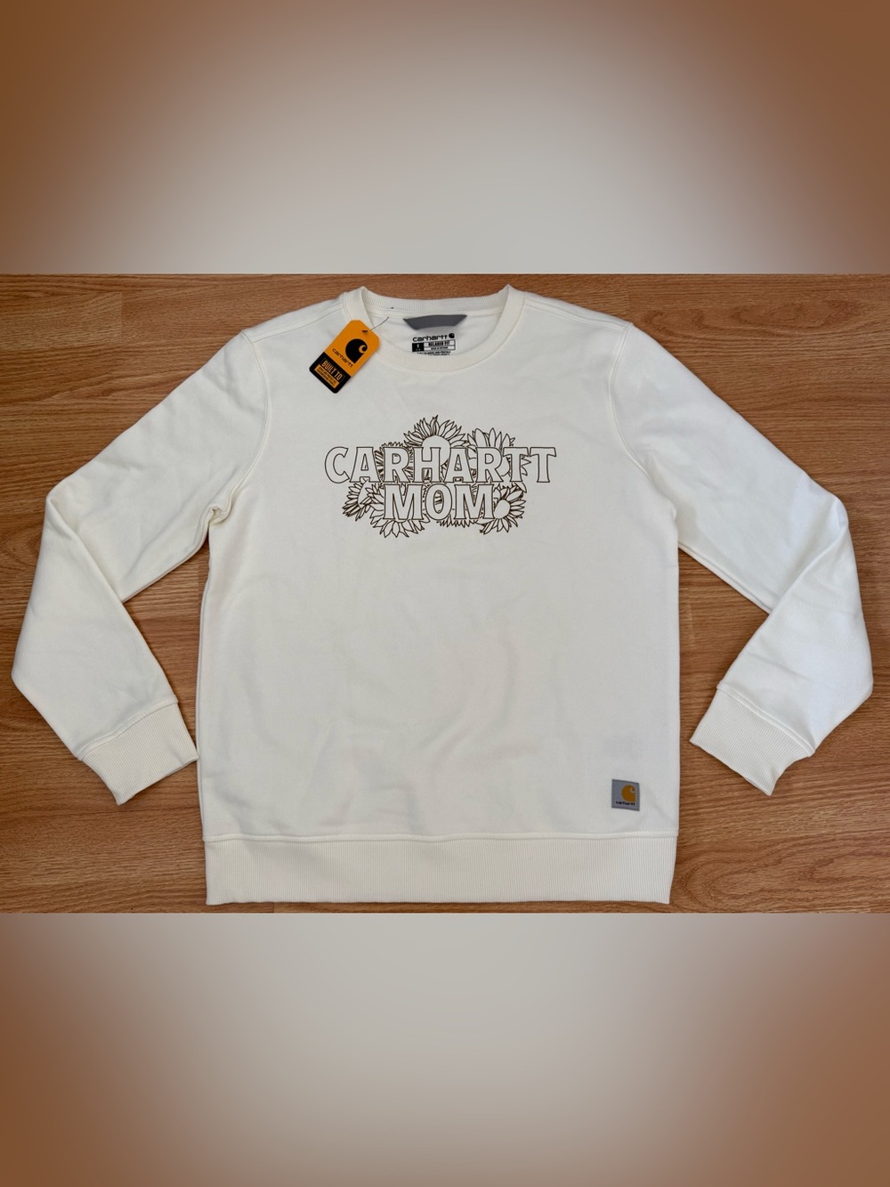 Carhartt Women’s S “Carhartt Mom” Relaxed Crewneck - Ivory/White - NWT